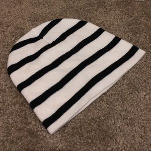 Black and White Striped Beanie